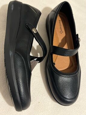 BareTraps Black Mary Jane Comfort Flats with Decorative Button